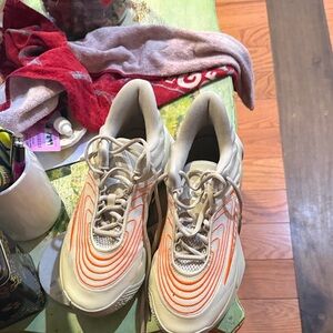 Stylish Beige and Orange Sneakers